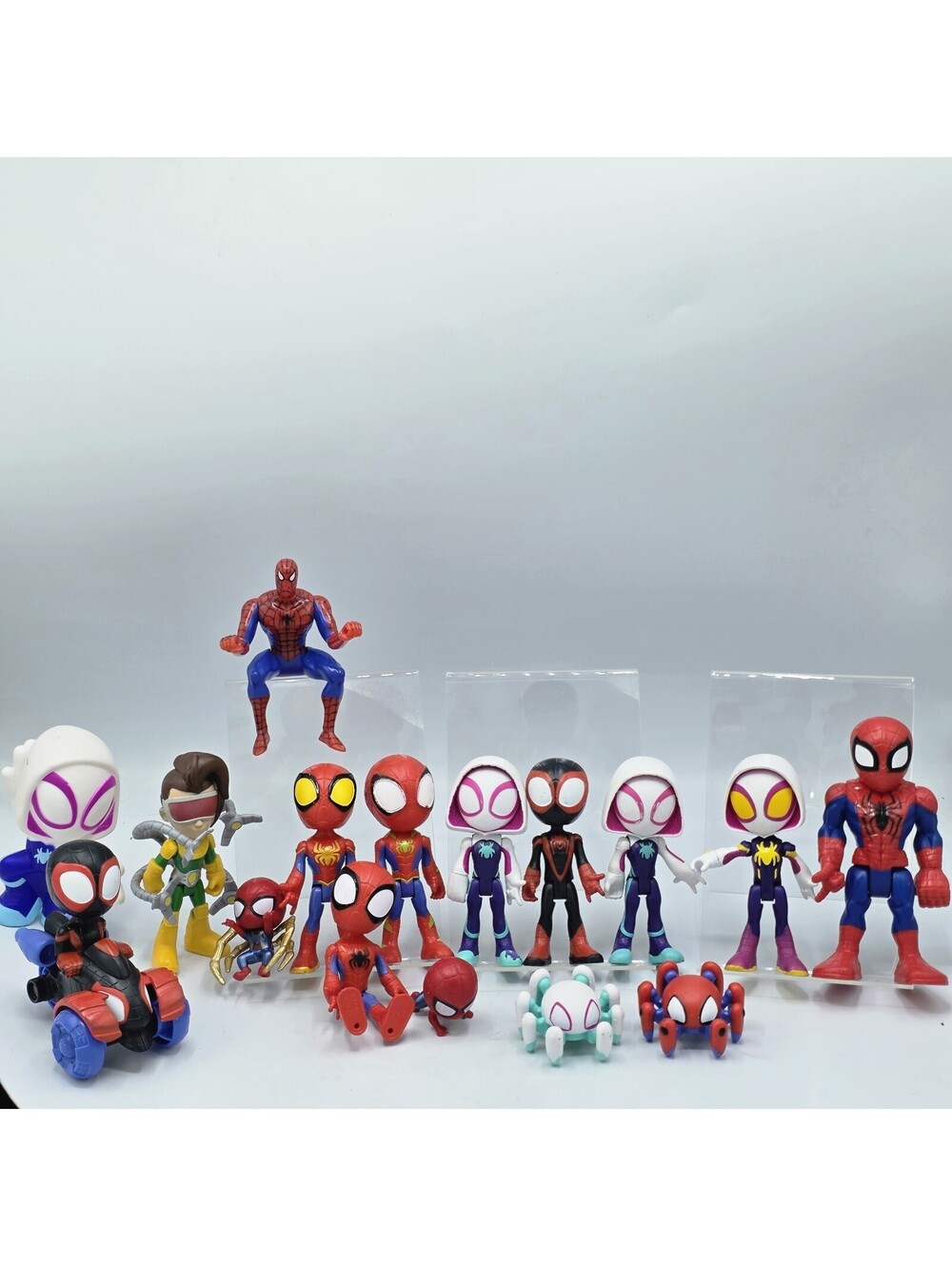 Marvel Spider-Man Spidey Mixed Lot of 16 Figures Toys Ghost-Spider Miles Doc Ock